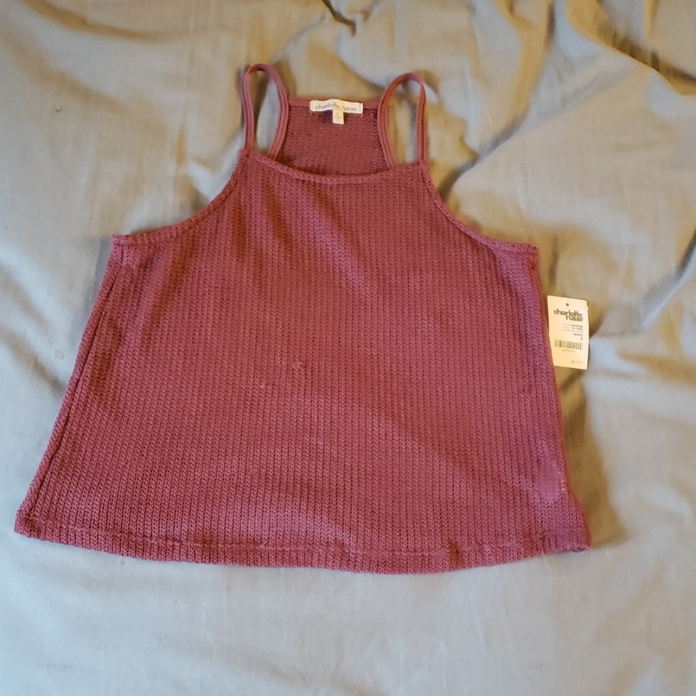 Mauve knit crop top